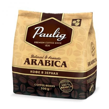 Фото Кофе в зернах PAULIG (Паулиг) "Arabica", натуральный, 500 г, вакуумная упаковка