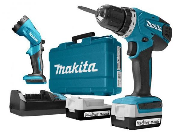 Фото Аккум. дрель-шуруповерт MAKITA DF 347 DWLE в чем. + фонарь (14.4 В