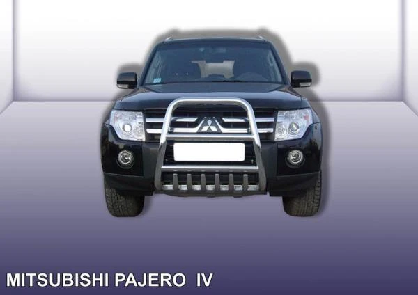 Фото Slitkoff Кенгурятник d57 высокий с защитой картера Mitsubishi Pajero 4