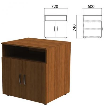 Фото Тумба приставная "Эко", 720х600х740 мм, 2 двери, полка, орех