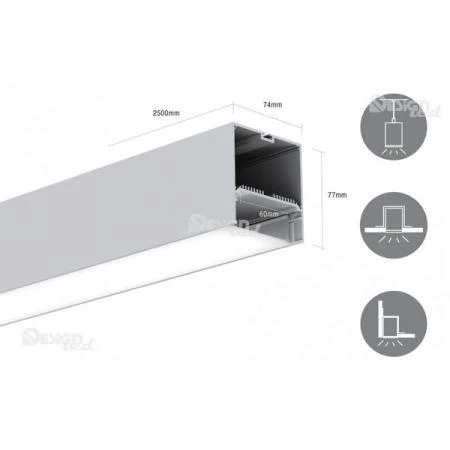 Фото Профиль для светодиодной ленты прямоугольный подвесной LS7477