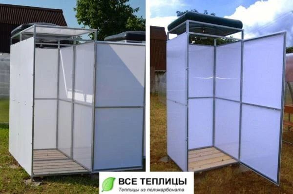 Фото Душ для дачи с тамбуром и без. ВсеТеплицы арт.30