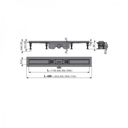 Фото Душевой лоток AlcaPlast Optima APZ12-850