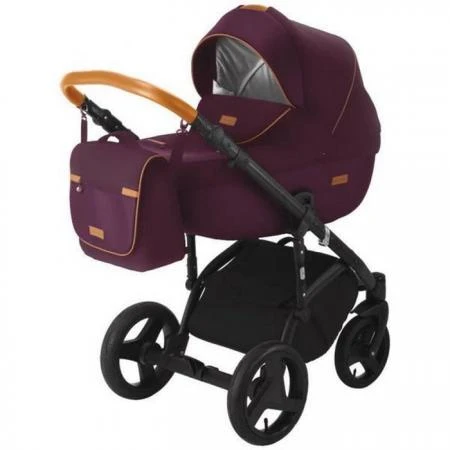 Фото Коляска 2в1 BeBe-Mobile Ravenna Deluxe V204 кожа 100 % фиолетовая/оранжевая