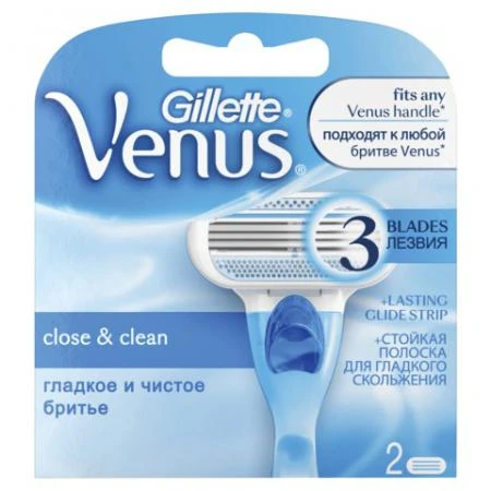 Фото Сменные кассеты для бритья GILLETTE VENUS (Жиллет Венус), 2 шт., для женщин