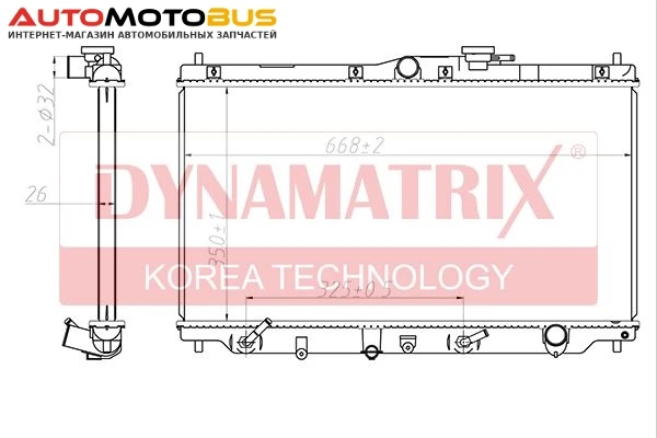 Фото Радиатор охлаждения двигателя DYNAMATRIX DR622831