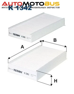 Фото Фильтр воздушный салона FILTRON K1342-2x