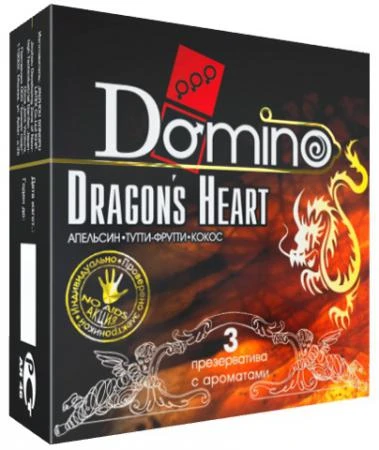 Фото Ароматизированные презервативы Domino Dragon’s Heart - 3 шт.