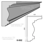 фото Декоративные элементы лепнины - фасадный карниз К-002 из пенопласта