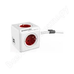 фото Сетевой удлинитель Allocacoc PowerCube Extended USB RED 1402RD/DEEUPC