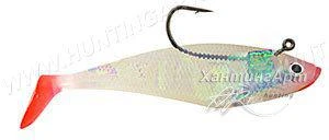 Фото Силиконовая приманка Matzuo Swim Shads 4' Расцветка 88 Pearl Red Mouth Red Tail