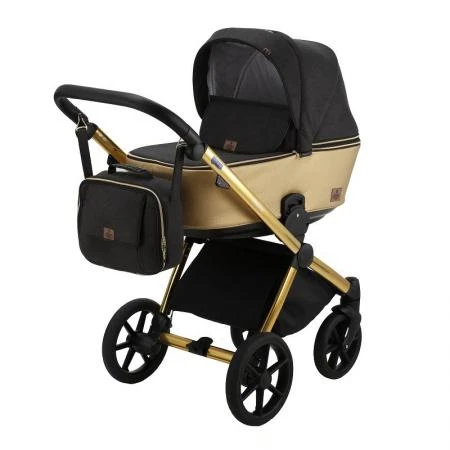 Фото Коляска 2 в 1 BeBe-mobile Cezaro Special Edition кожа золото/черный с золотой рамой