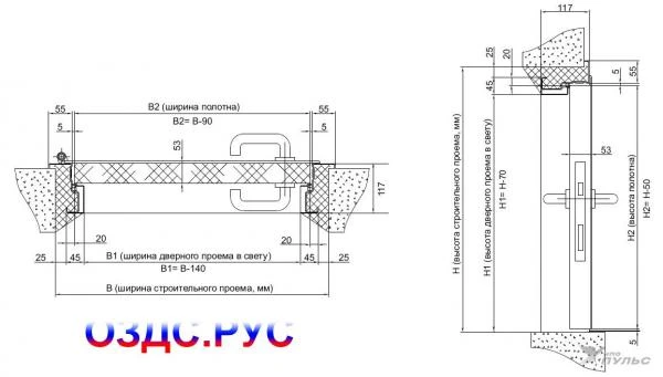 Фото Противопожарная дверь ДПМ-Пульс-01/30К (EI-30)