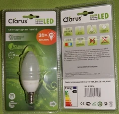 Фото Светодиодная лампа Clarus LED Decor C36-N 3W, E14, 220V, 4100K