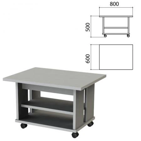 Фото Стол журнальный "Этюд", 800х600х500 мм, серый