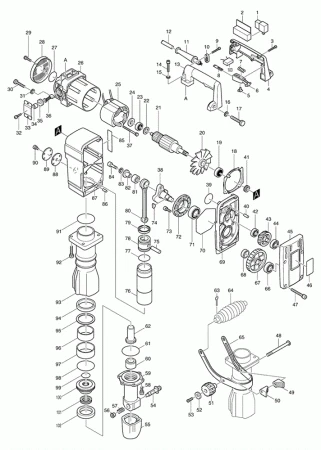 Фото Makita Ловитель для HM1303/HM1303В отбойный молоток Makita HM1303 рис.(96)