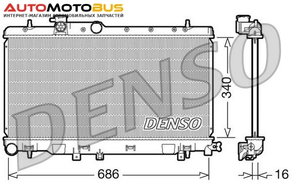 Фото Радиатор охлаждения двигателя DENSO DRM36006