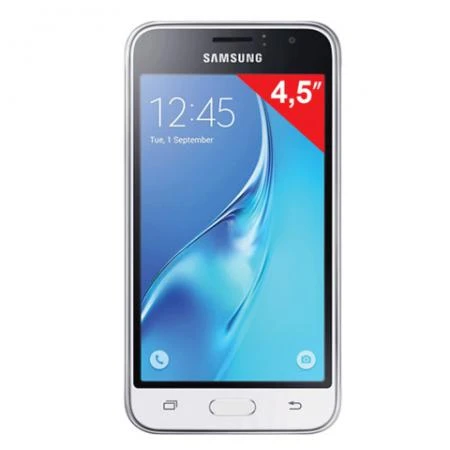 Фото Смартфон SAMSUNG Galaxy J1, 2 SIM, 4,5", 4G (LTE), 2/5 Мп, 8 Гб, microSD, белый, пластик