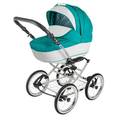 Фото Коляска 2 в 1 BeBe-mobile Santana Эко-кожа 700S зеленая с белым