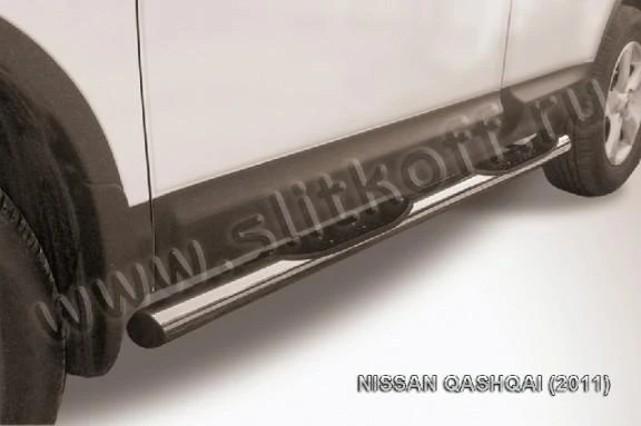 Фото Slitkoff Защита порогов d76 с проступями Nissan Qashqai 2011