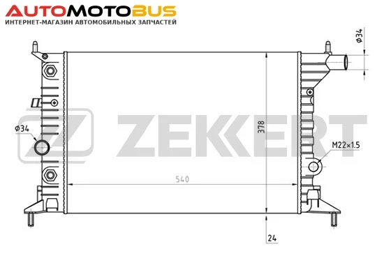 Фото Радиатор охлаждения двигателя ZEKKERT MK-1345