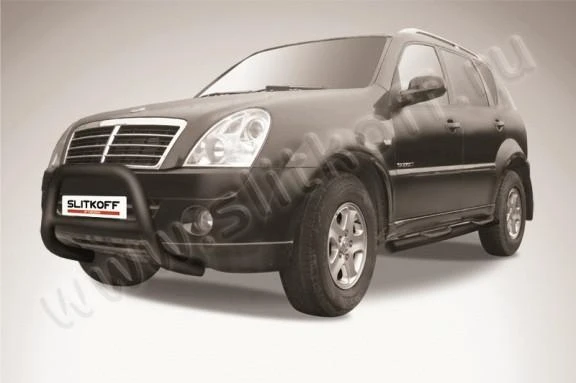 Фото Slitkoff Кенгурятник d76 низкий черный SsangYong REXTON (2010)