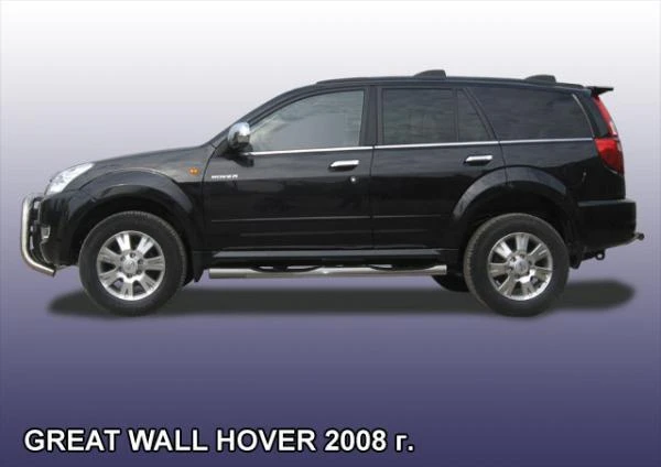 Фото Slitkoff Защита порогов d76 с проступями Great Wall Hover 2008