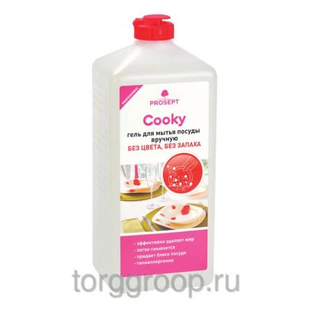 Фото Cooky 1л гель для мытья посуды вручную, без запаха, концентрат Sale!