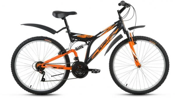 Фото Велосипед ALTAIR MTB FS 26 черн/оранж мат.16/26