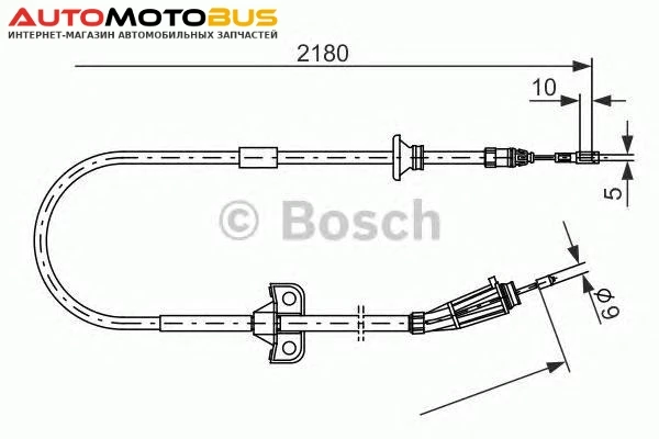 Фото Трос ручного тормоза Bosch 1987477248