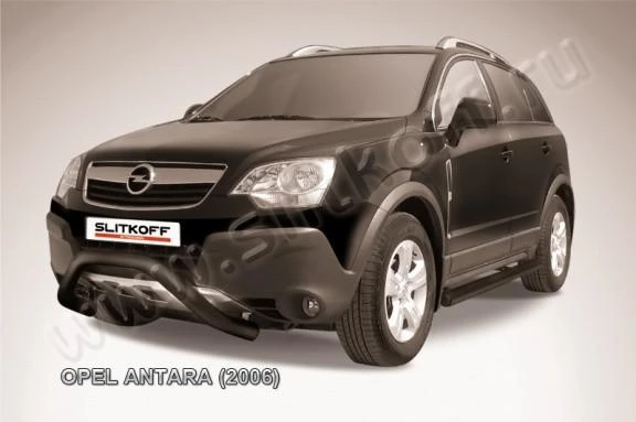 Фото Slitkoff Кенгурятник d76 низкий мини черный OPEL ANTARA (2006)