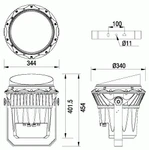 Фото №2 Прожектор светодиодный энергосберегающий P-163-WI-XX-XX RGBW