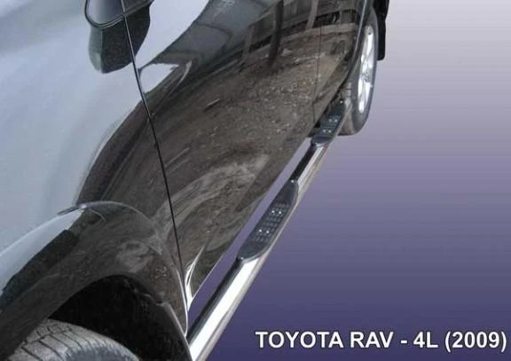 Фото Slitkoff Защита порогов d76 с проступями Toyota Rav 4 L 2009