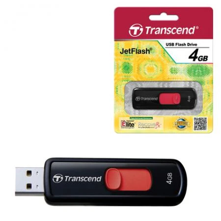 Фото Флэш-диск 4 GB, TRANSCEND JetFlash 500, USB 2.0, черный