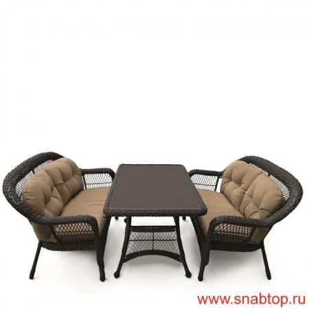 Фото Комплект плетеной мебели T130Br/LV520-1 Brown/Beige 4Pcs