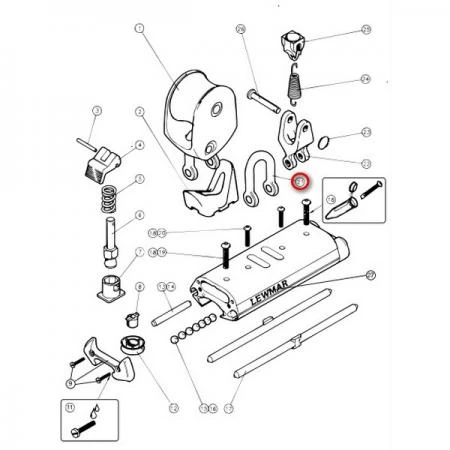 Фото Lewmar Скоба для каретки Lewmar 25000007 6 мм