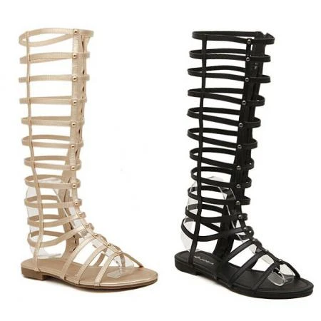 Фото Босоножки ZZZ Strappy Knee High Open Toe Gladiator Zipper Closure Sandals