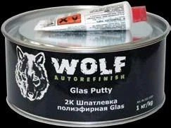 Фото 2K Шпатлевка полиэфирная стекловолокнистая Glas 0,5 кг, вкл. отвердитель Wolf 102.0500