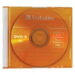 фото Диск DVD-R (минус) VERBATIM, 4,7 Gb, 16x, Colour Slim Case