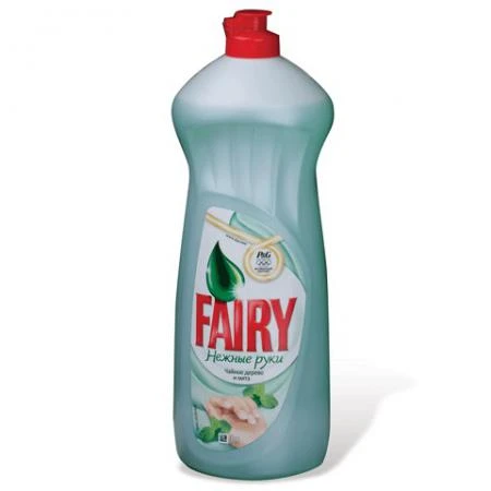 Фото Средство для мытья посуды FAIRY (Фейри) "Нежные руки", 1000 мл, "Чайное дерево и мята"