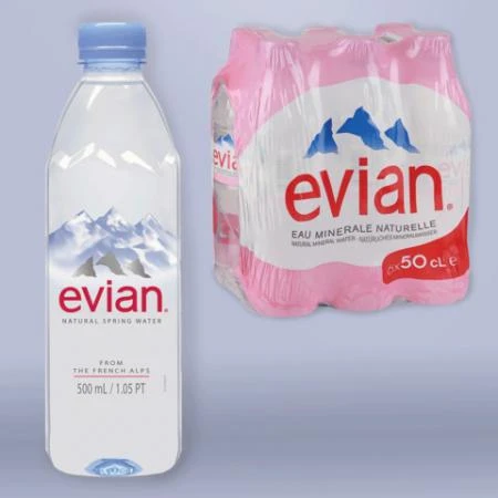 Фото Вода негазированная минеральная EVIAN (Эвиан), 0,5 л, пластиковая бутылка