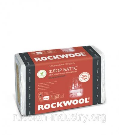 Фото Звукоизоляция ROCKWOOL Флор Баттс 1000х600х25 мм 4.8 кв.м