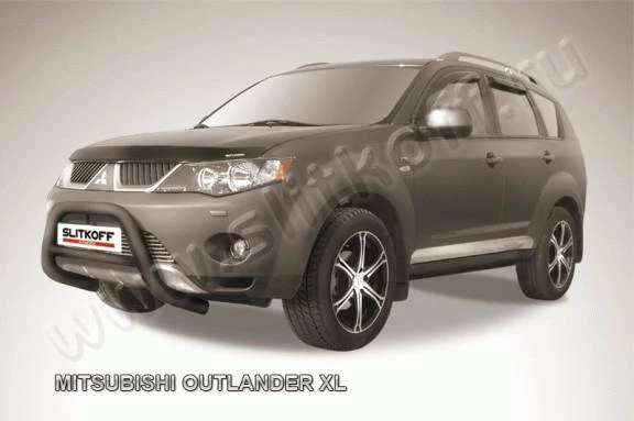 Фото Slitkoff Кенгурятник d76 низкий черный MITSUBISHI OUTLANDER XL (до 2010)