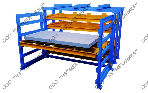 Фото Стеллаж листового металла с выдвижными платформами 2500х1250