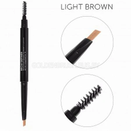 Фото Механический карандаш для бровей со щеточкой Brow Definer (light brown) цвет светло-коричневый