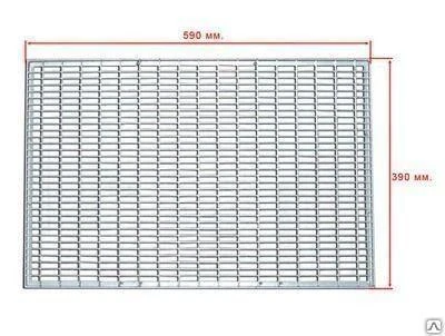 Фото Решетка водоприемная придверная стальная 590х390, система дренажа и водоотв