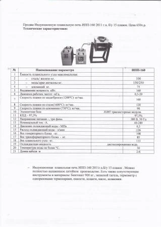 Фото Индукционная плавильная печь ИПП-160