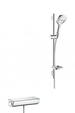 Фото Hansgrohe Ecostat Select Combi Raindance Select E 120 3jet 27039400 Душевой гарнитур с термостатом (хром/белый)