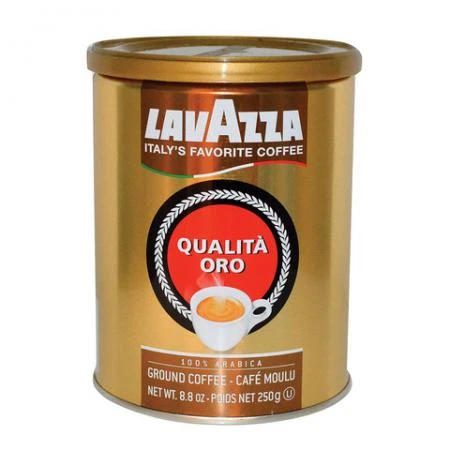 Фото Кофе молотый LAVAZZA (Лавацца) "Qualita Oro", натуральный, арабика 100%, 250 г, жестяная банка