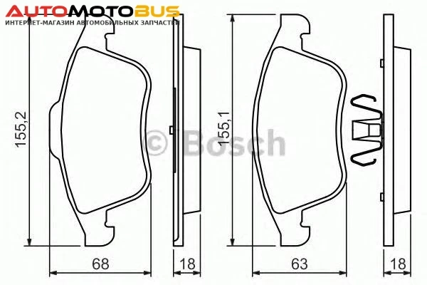 Фото Комплект тормозных колодок Bosch 0986494401